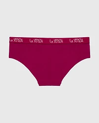Hipster Cotton Panty with Art Deco Logo Band Plum Rose