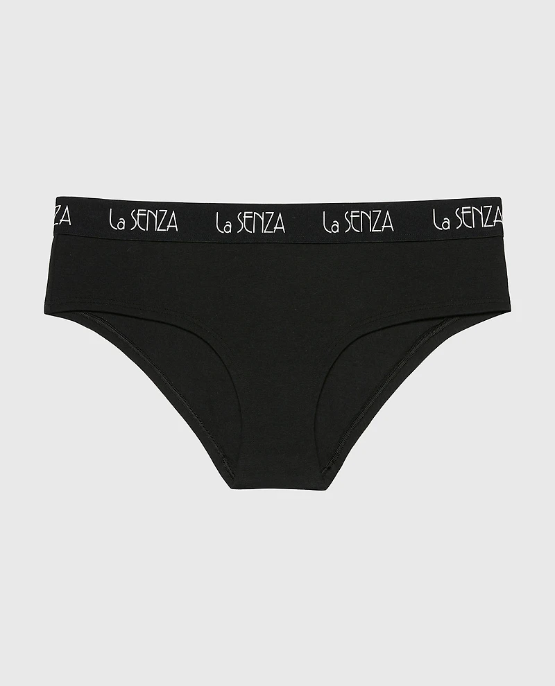 Culotte taille basse avec logo Art déco smoking noir