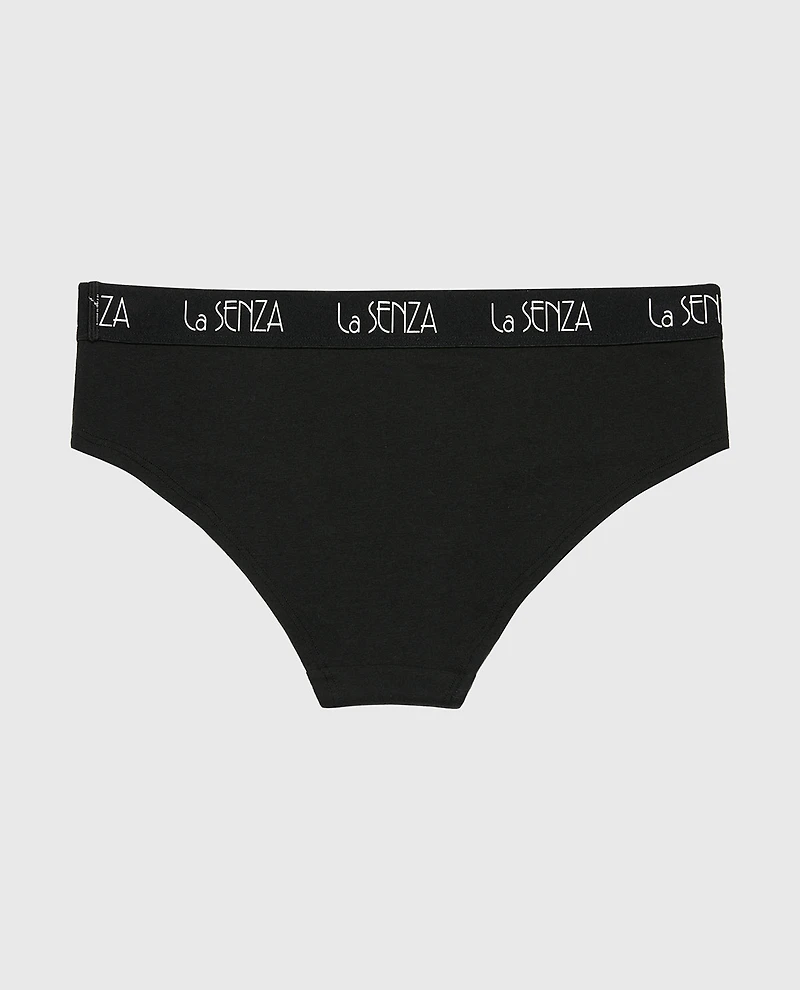 Culotte taille basse avec logo Art déco smoking noir