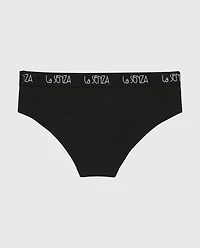 Culotte taille basse avec logo Art déco smoking noir