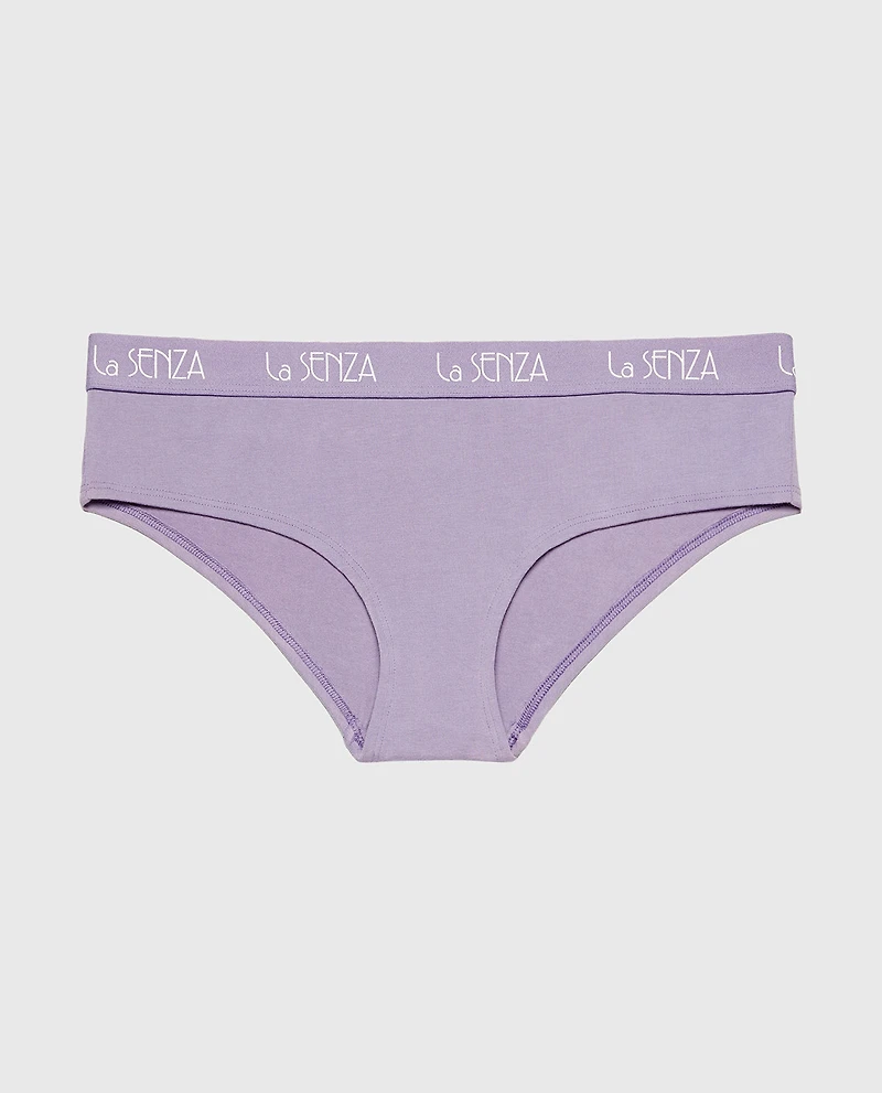 Taille basse en coton avec bande logo Art déco brume violette