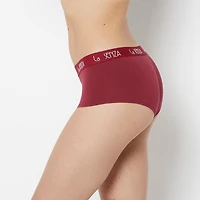 Boyshort Cotton Panty with Art Deco Logo Band Plum Rose