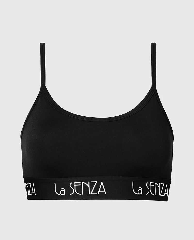 Scoop Bralette with Art Deco Band Tuxedo Black