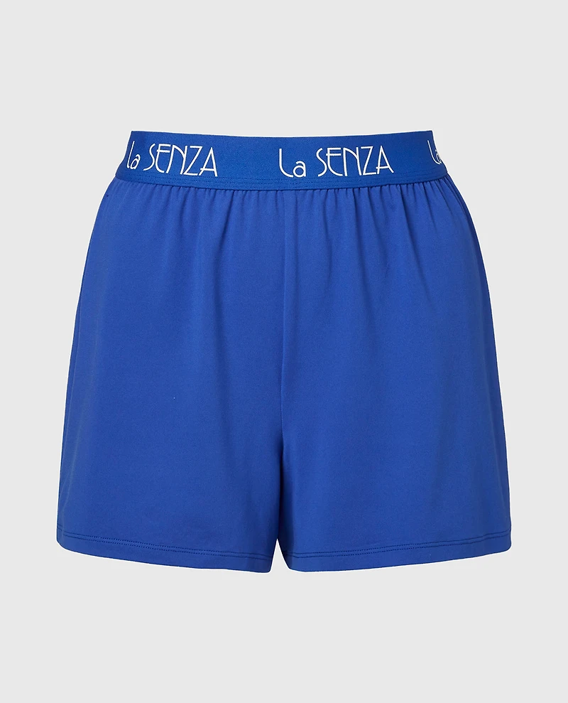 Short en jersey brossé avec logo Art déco bleu éclatant