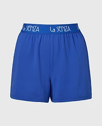 Short en jersey brossé avec logo Art déco bleu éclatant