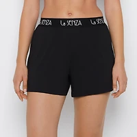 Brush Jersey Shorts with art deco logo Tuxedo Black
