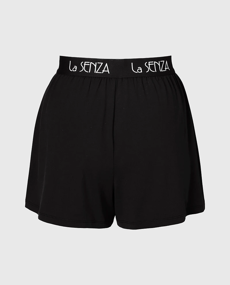 Brush Jersey Shorts with art deco logo Tuxedo Black