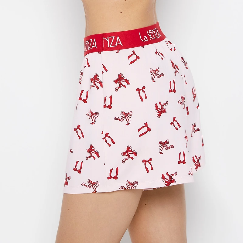 La Senza | Brush Jersey Shorts with art deco logo in Big Sweet Bows | Polyester | Big Sweet Bows | S