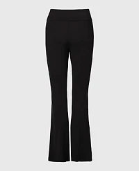 Brushed Jersey Fold over flare leg pant Tuxedo Black
