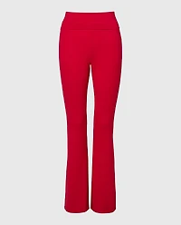 Brushed Jersey Fold over flare leg pant Crimson