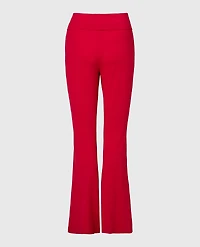 Brushed Jersey Fold over flare leg pant Crimson