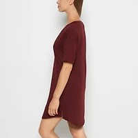 La Senza | Brushed Jersey Sleep Shirt in Russian Ruby | Polyester | Russian Ruby | XS