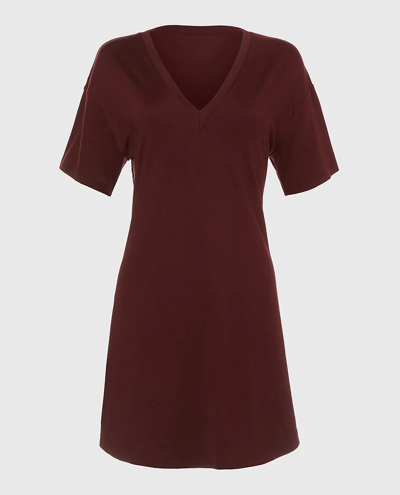 Brushed Jersey Sleep Shirt Russian Ruby