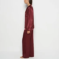 Satin Sleep shirt with button front Russian Ruby