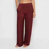 Satin Sleep Pant with button Front Russian Ruby