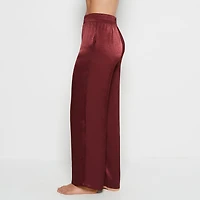 Satin Sleep Pant with button Front Russian Ruby