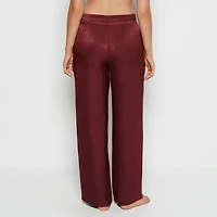 Satin Sleep Pant with button Front Russian Ruby