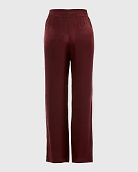 Satin Sleep Pant with button Front Russian Ruby