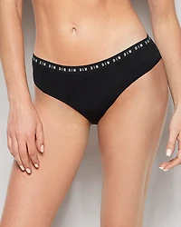 La Senza | Menstrual Panty Bikini Logo Waist in Tuxedo Black | Cotton | Tuxedo Black | L