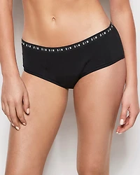 Menstrual Panty Shorty Logo Waist Tuxedo Black