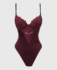 Push Up Demi bodysuit with reverie lace cup Russian Ruby