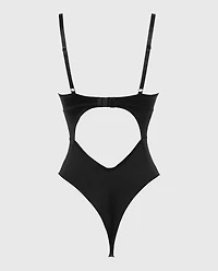 Push Up Demi bodysuit with reverie lace cup Tuxedo Black