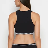 Seamless Crop Top Tuxedo Black