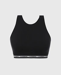Seamless Crop Top Tuxedo Black