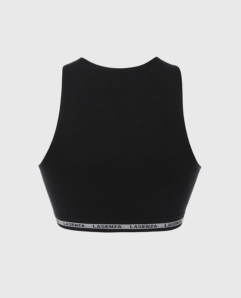 Seamless Crop Top Tuxedo Black