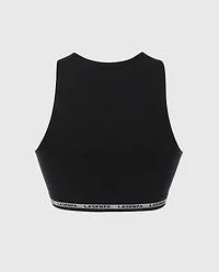 Seamless Crop Top Tuxedo Black