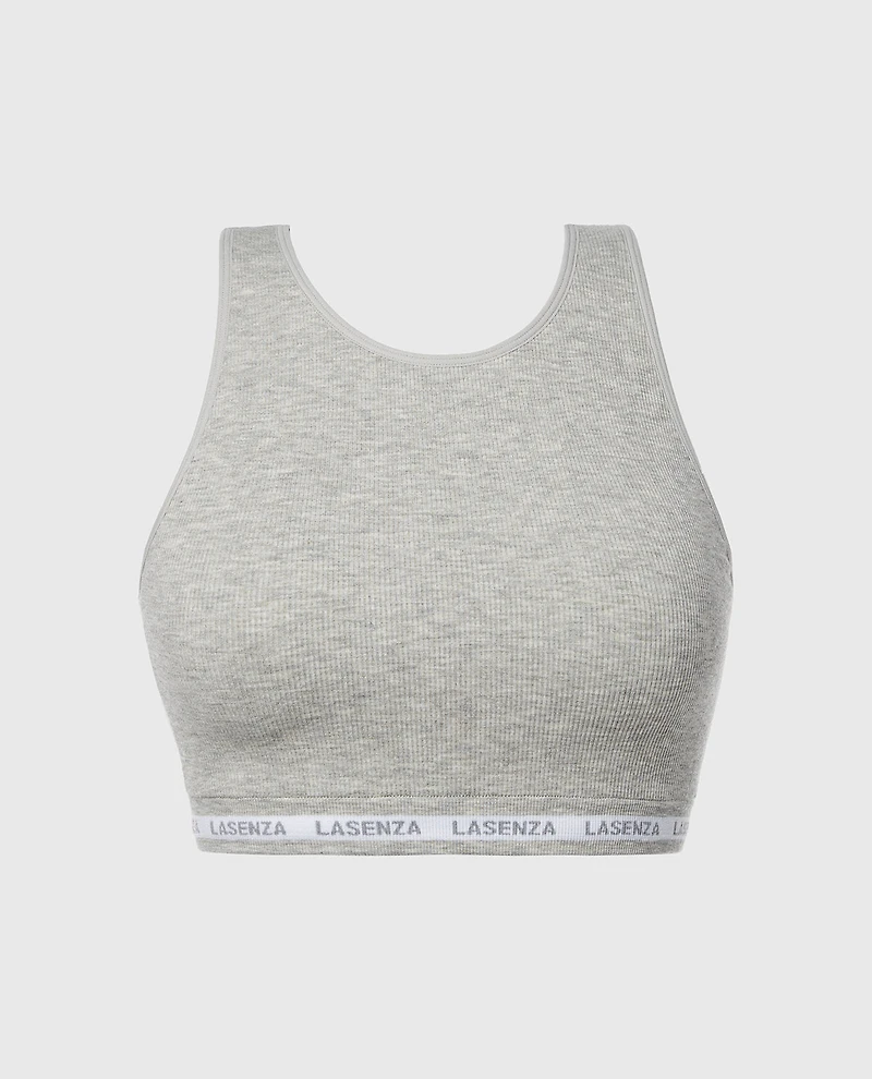 Seamless Crop Top Heather Grey