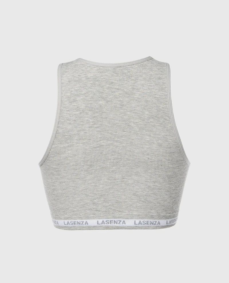 Seamless Crop Top Heather Grey