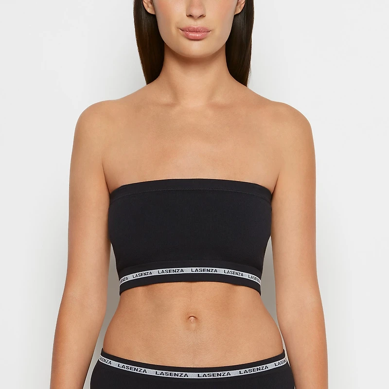 Seamless Bandeau Tuxedo Black