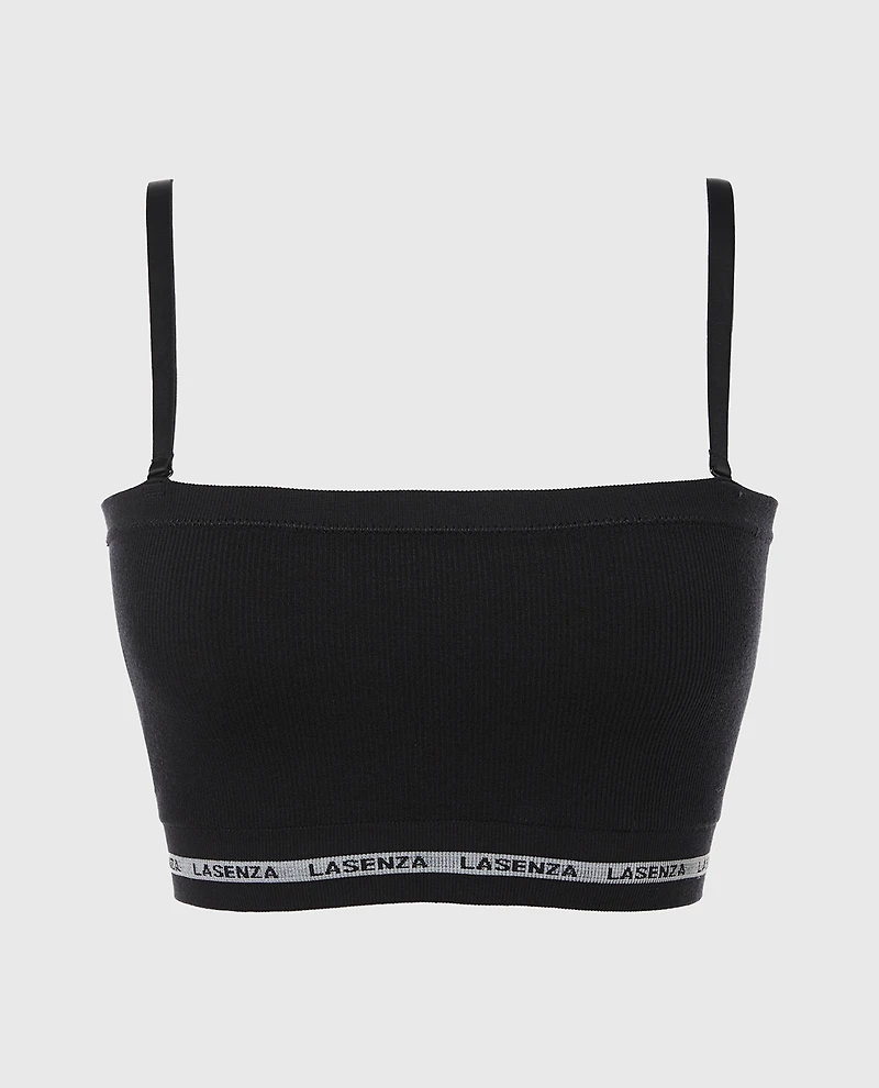 Seamless Bandeau Tuxedo Black