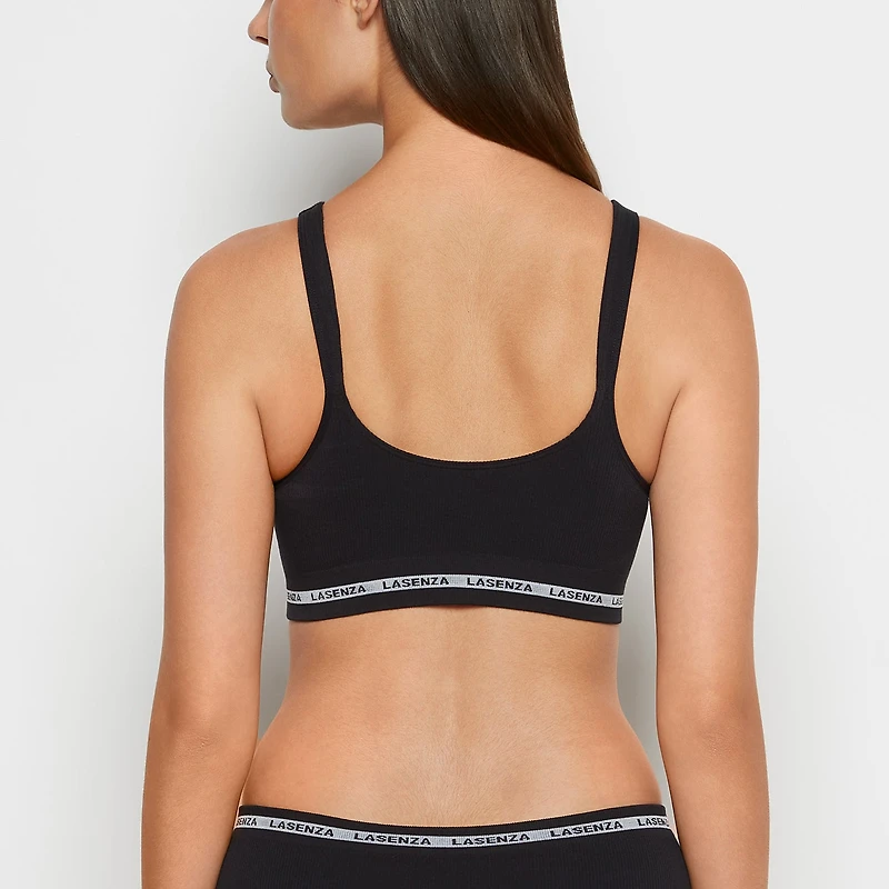 Seamless Triangle Padded Bra Tuxedo Black