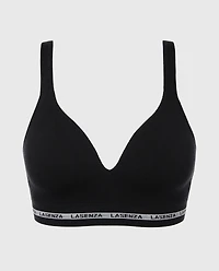 Seamless Triangle Padded Bra Tuxedo Black