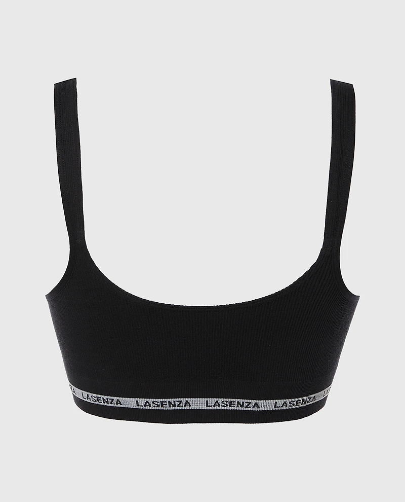 Seamless Triangle Padded Bra Tuxedo Black