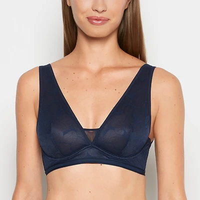 Lined Wired Triangle Bralette Navy