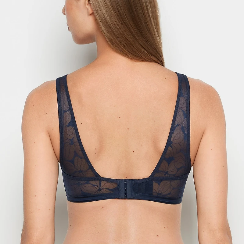 Lined Wired Triangle Bralette Navy
