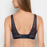 Lined Wired Triangle Bralette Navy