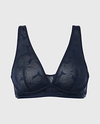 Lined Wired Triangle Bralette Navy