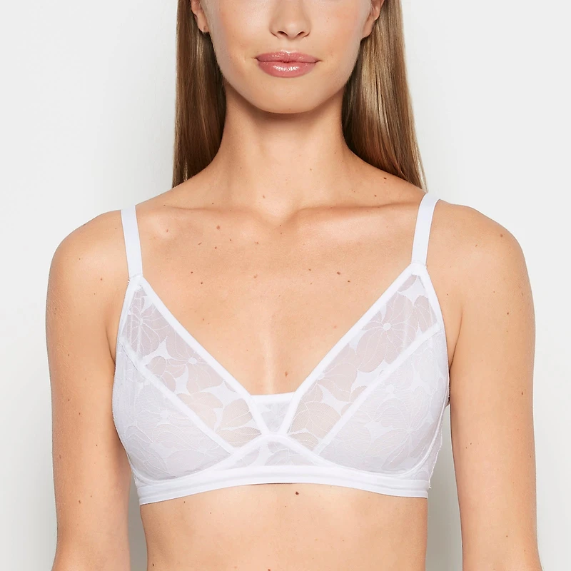 Lined Wired Triangle Bralette Powdered Sugar
