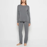 Modal with Lace Trim Sleep Set Smoked Pearl