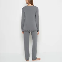 Modal with Lace Trim Sleep Set Smoked Pearl
