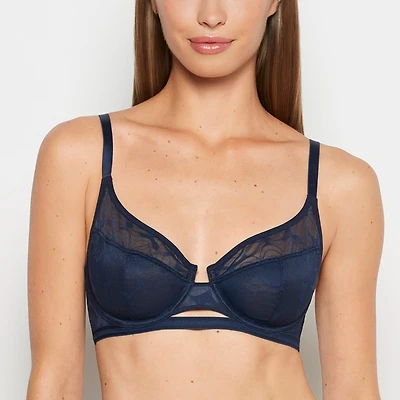 Unlined Wired Triangle Bralette Navy