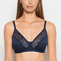 Lined Triangle Bralette Navy