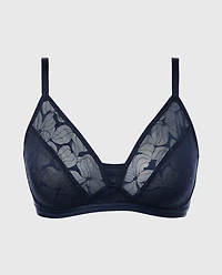 Lined Triangle Bralette Navy
