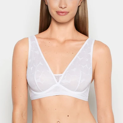 Lined Triangle Bralette Powdered Sugar