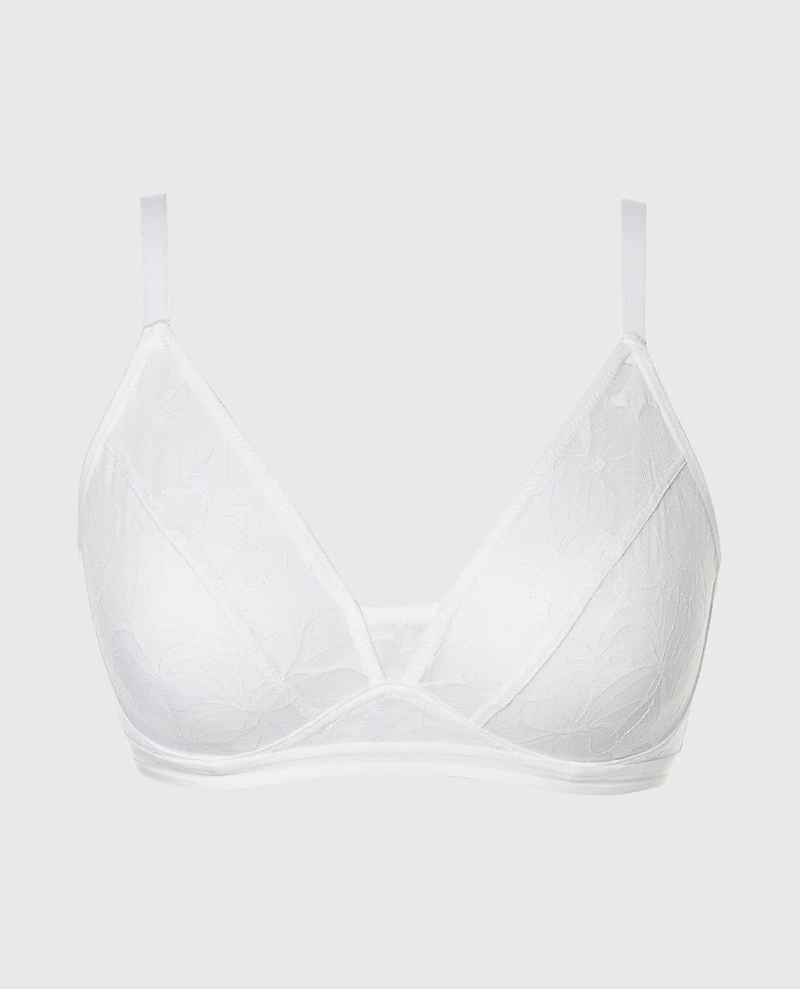Lined Triangle Bralette Powdered Sugar