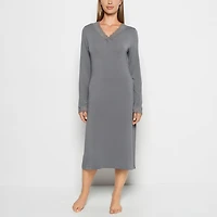 Modal with Lace V-Neck Sleep Shirt Smoked Pearl